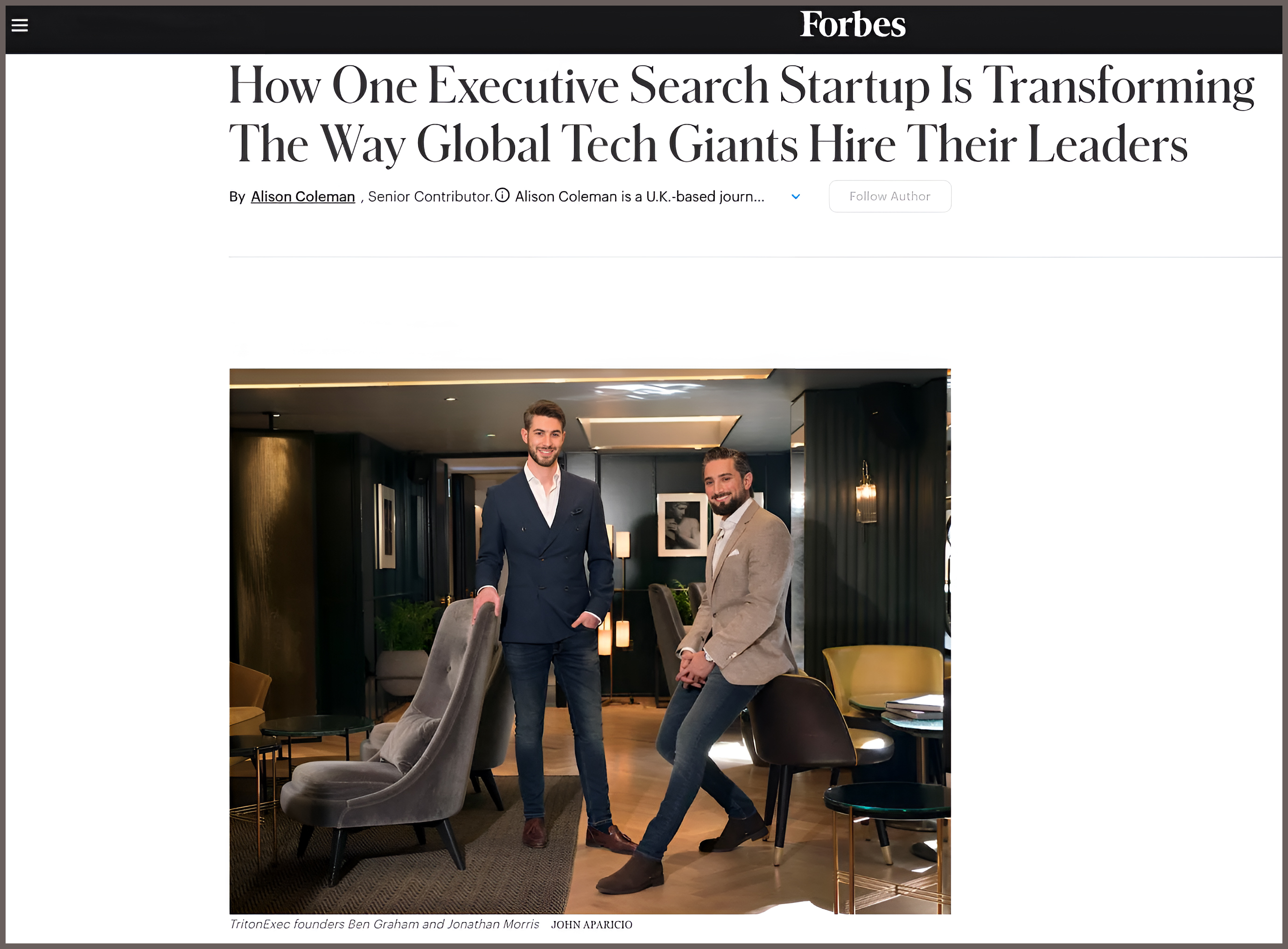 Forbes. Corporate Photography. Headhunters.